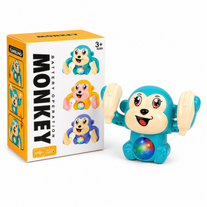 Interactive Sensor Monkey Toy for Kids – Smart Motion & Touch Control Dancing Monkey with Sound, Music & LED Lights Battery Operated Toy